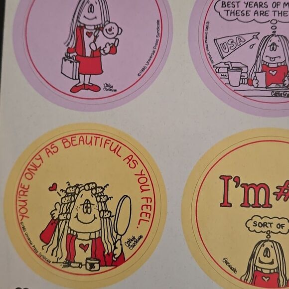 Humorous Cartoon Sticker Set 6 80s Catht Colorful Collect Y2k Hunkette Rare - Picture 4 of 14